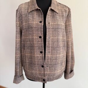 Liverpool LA Plaid Jacket M Glen Check Snap Button Coat